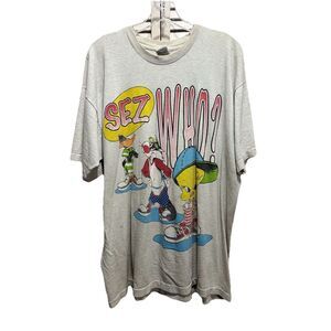 Vintage 1997 Looney Tunes Graphic T-Shirt Crew Neck Short‎ Sleeve Size Measures